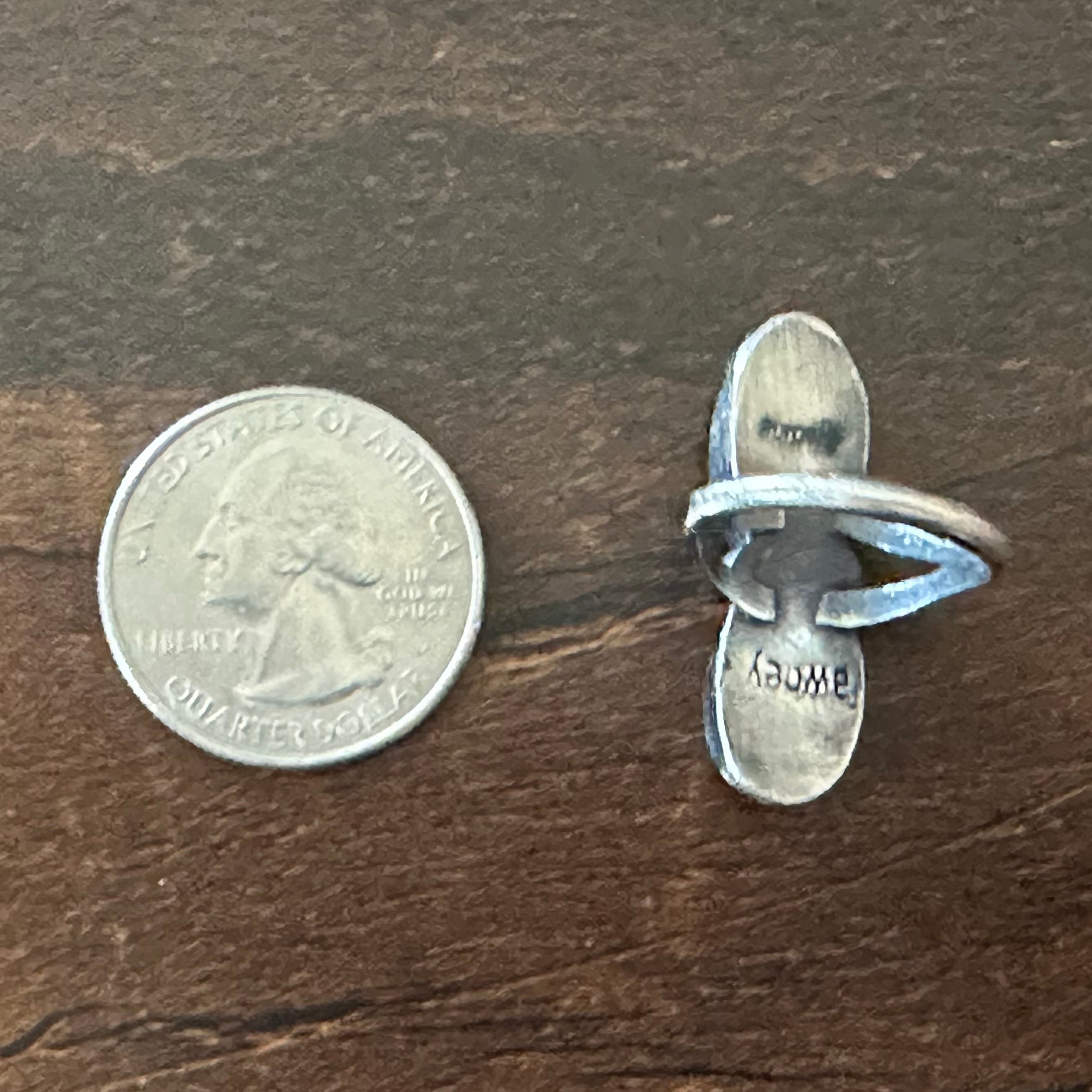 Tawney Signed Turquoise Sterling Raindrop Ring