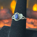 Lapis Sterling Raindrop Leaf Ring