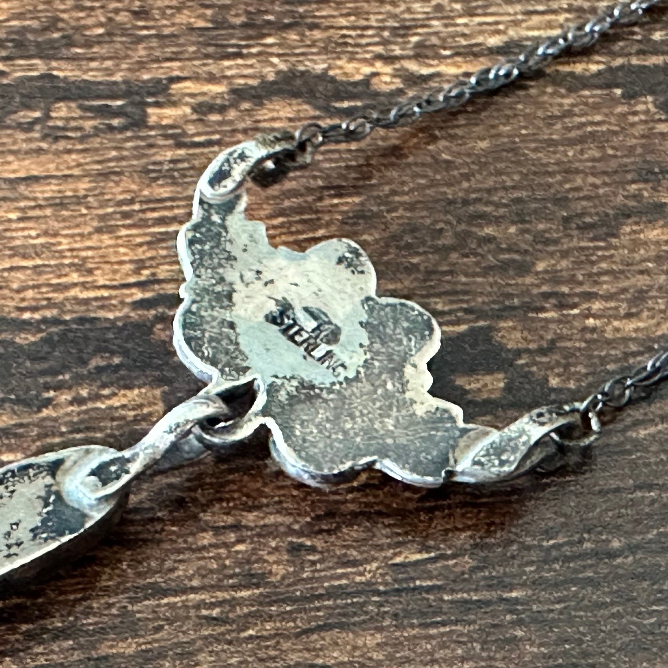 Running Bear Trading Onyx Sterling Leaf Necklace Cuff Earrings Ring Set