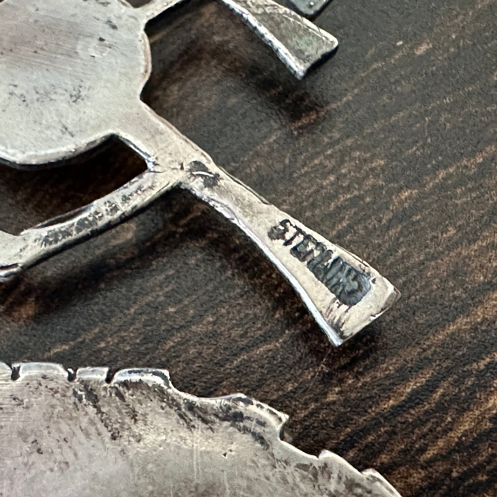 Turquoise Lapis Sterling Kokopelli Inlay Pendant
