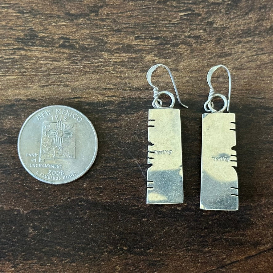 Opal Sterling Inlay Dangle Earrings