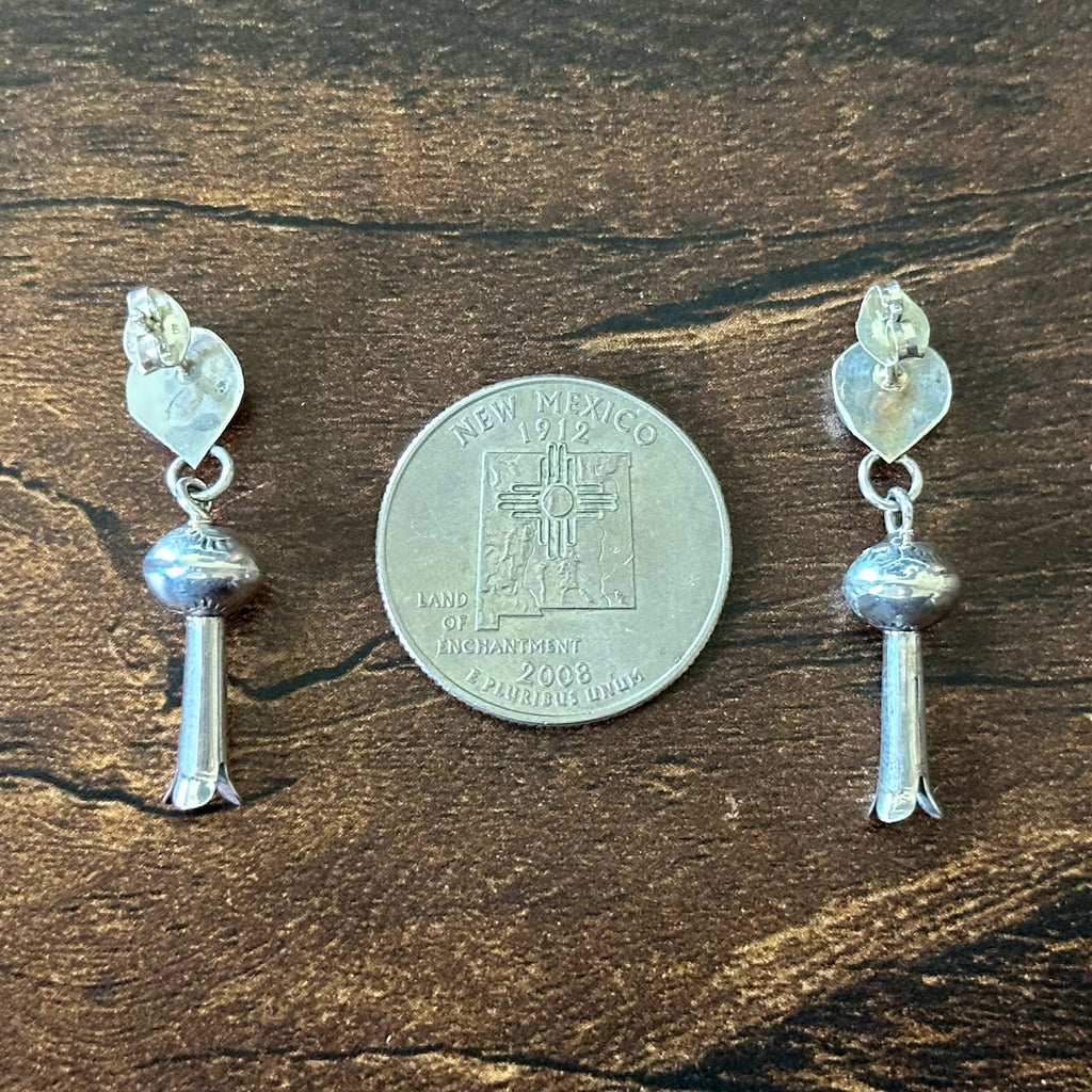 Sterling Hand Stamped Blossom Dangle Earrings