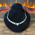 Navajo Supersmith Inc. Onyx Mother of Pearl Sterling Hinged Inlay Statement Necklace