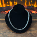 Sterling Oxidized Fluted Bench Bead Necklace