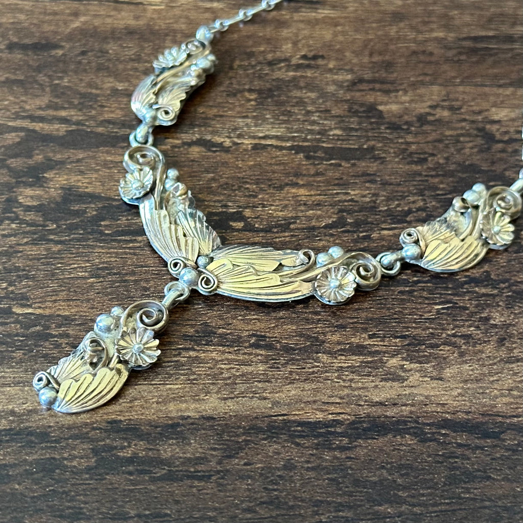 Sterling Ornate Floral Necklace