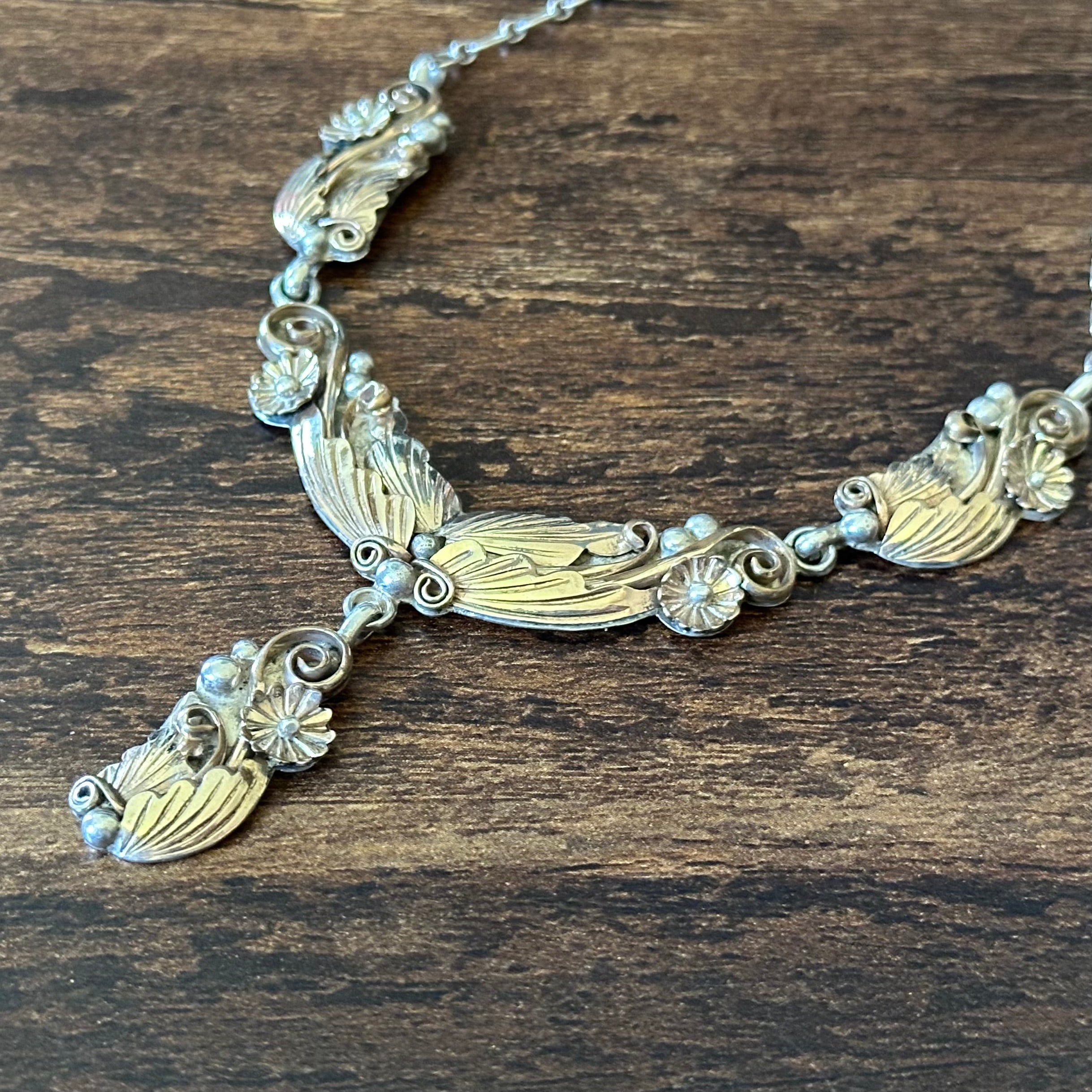 Sterling Ornate Floral Necklace