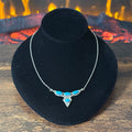 Running Bear Trading Turquoise 4 Stone Sterling Raindrop Necklace