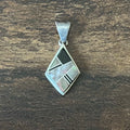 B.G. Mudd Shop Onyx Abalone Sterling Inlay Diamond Pendant