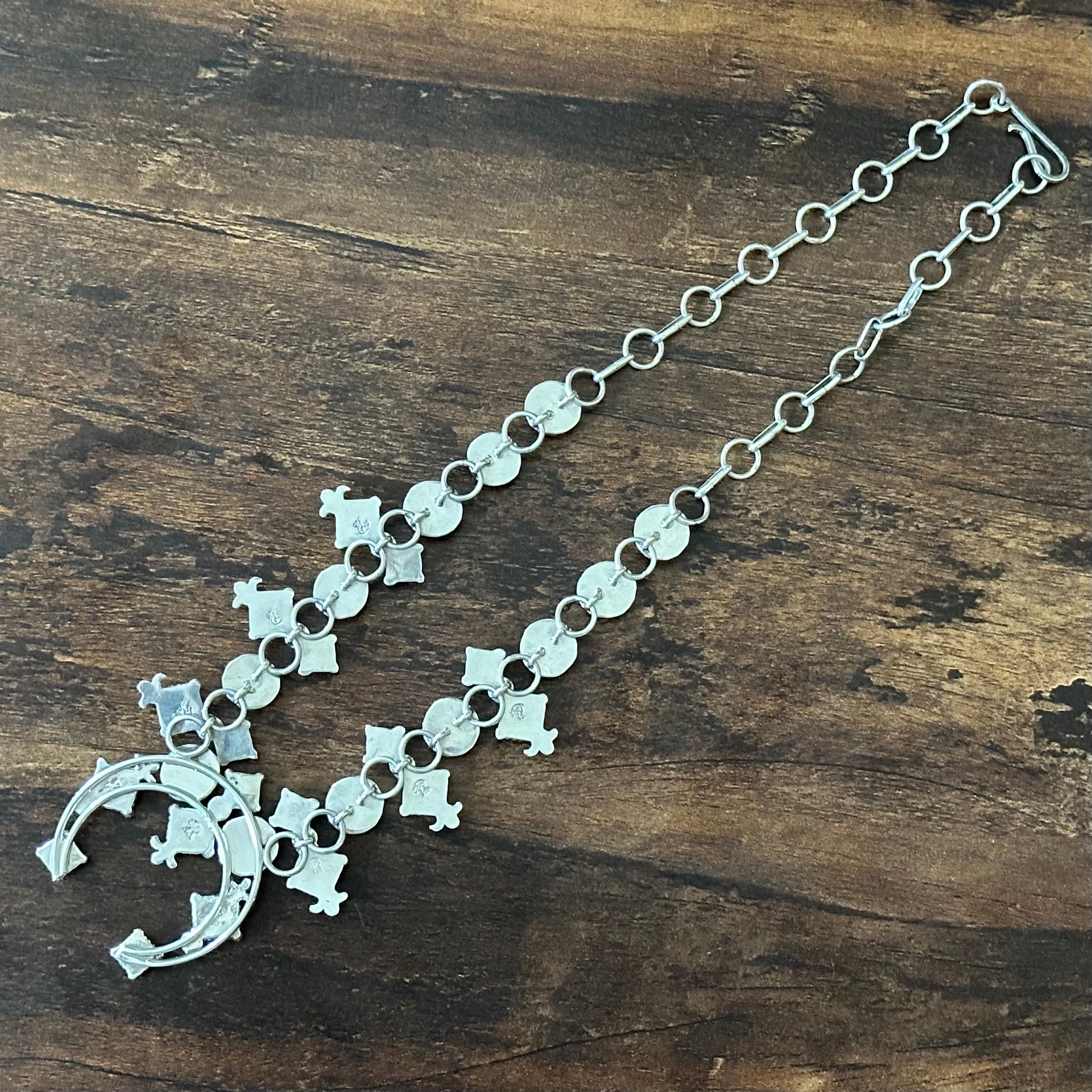 Running Bear Trading Turquoise 18 Stone Diamond Fleur De Lis Naja Necklace