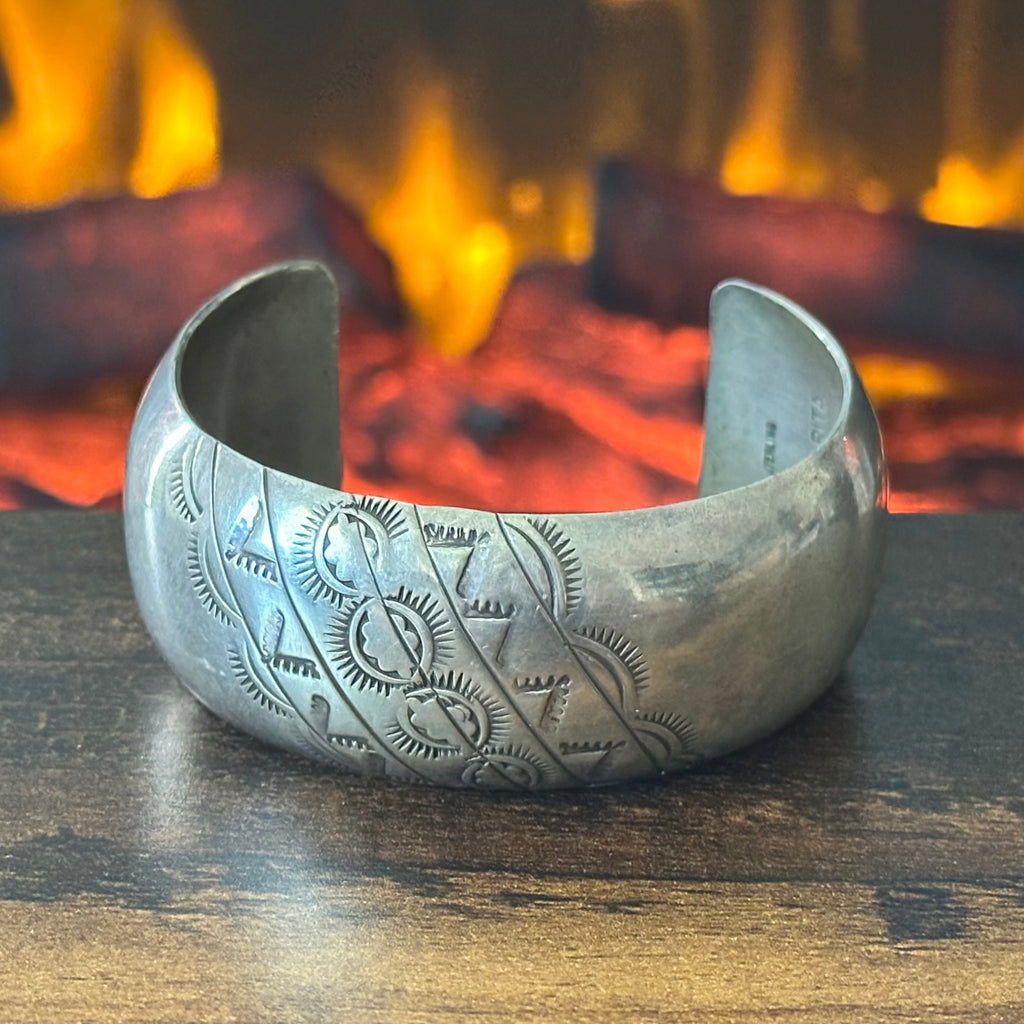 Mary-Rita Signed Sterling Hand Stamped Cuff