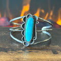 Turquoise Sterling Floral Twist Wire Cuff