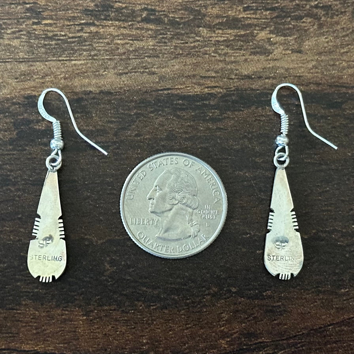Navajo Steve Francisco Opal Sterling Teardrop Inlay Dangle Earrings