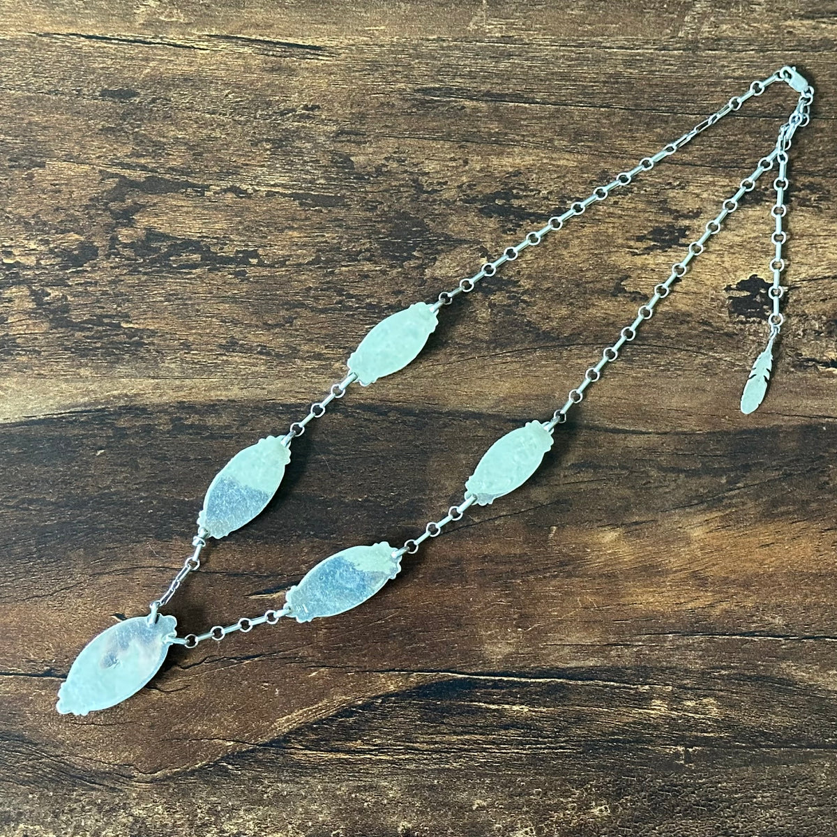 Running Bear Trading Turquoise 5 Stone Sterling Raindrop Station Necklace