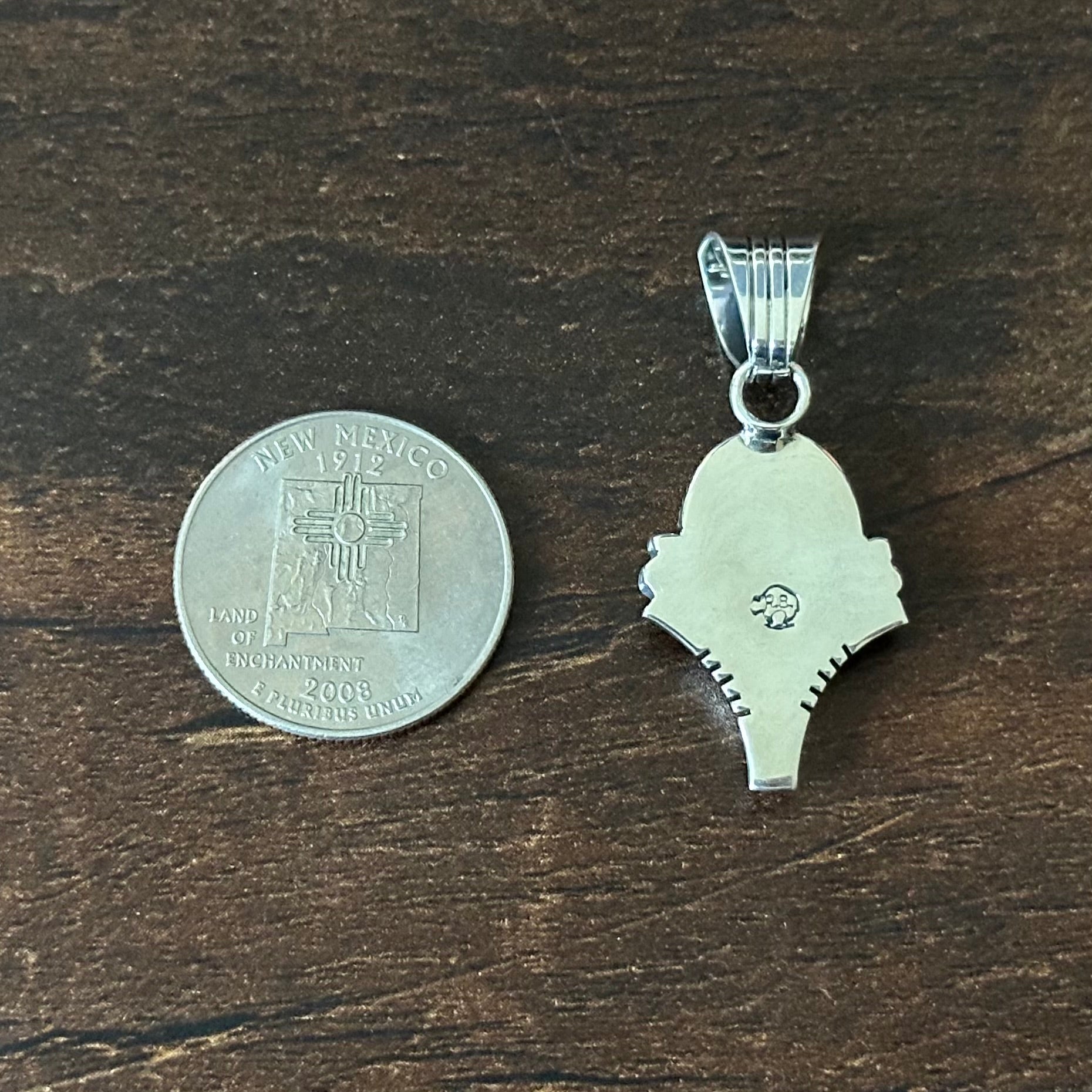 Navajo Daniel Benally Opal Sterling Twist Wire Bezel Raindrop Pendant