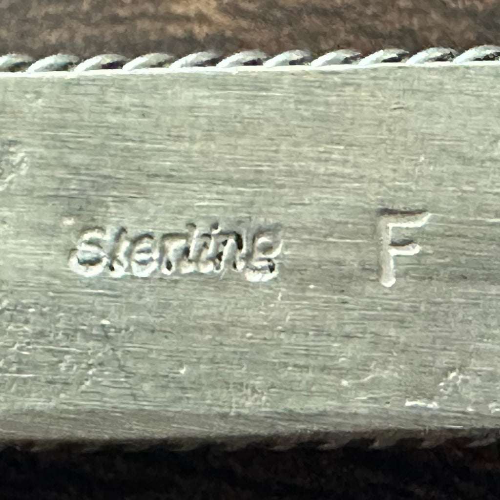 Navajo Francis Yazzie Orange Spiny Oyster Sterling Twist Wire Inlay Stacker Cuff