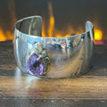 Navajo Wydell Billie Amethyst Sterling Teardrop Statement Cuff