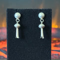 Sterling Hand Stamped Blossom Dangle Earrings