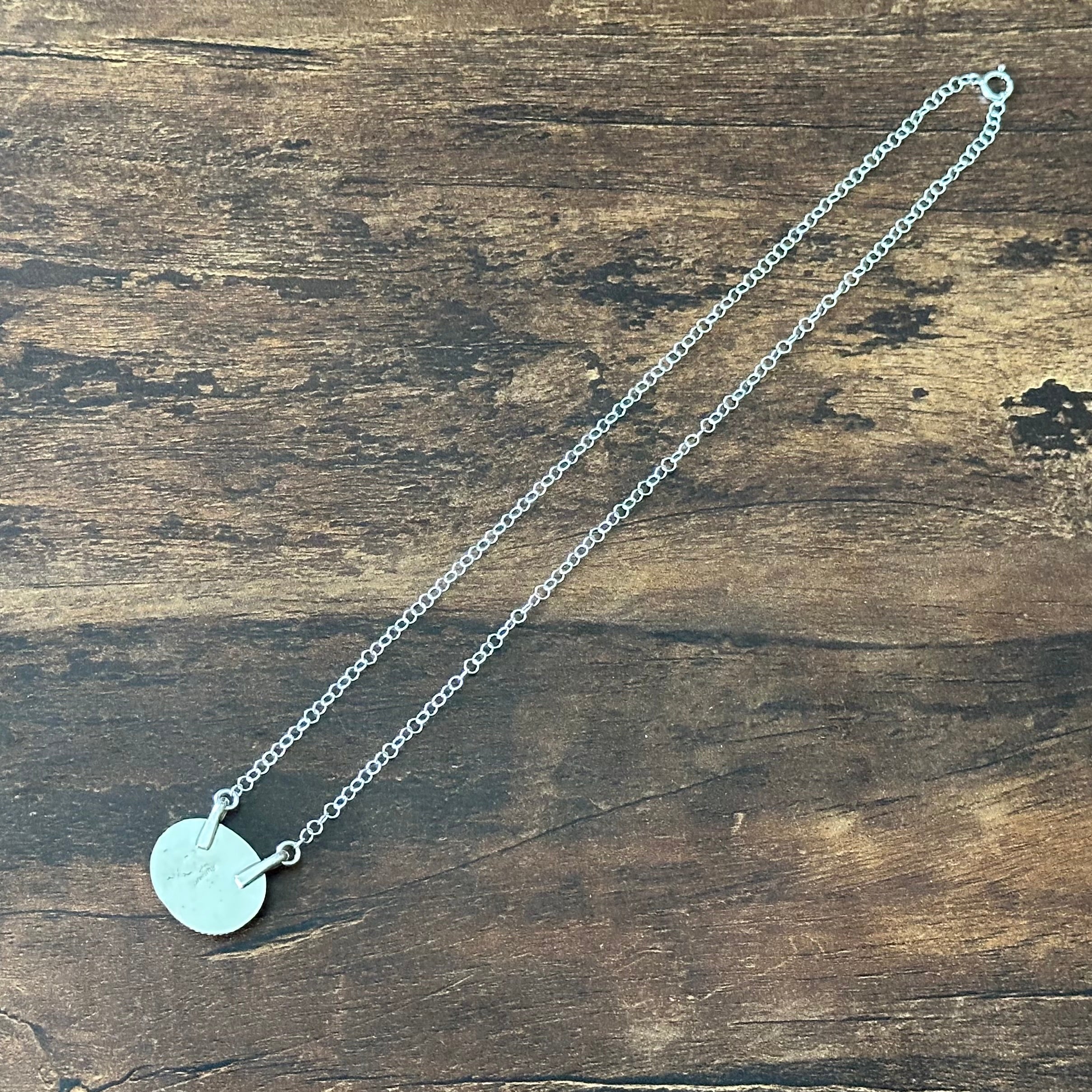 Navajo Keith Henry Golden Hills Turquoise Sterling Oval Pendant Necklace