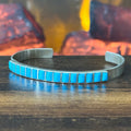 Turquoise 15 Stone Sterling Inlay Stacker Cuff