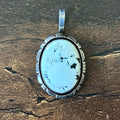 C Spencer Signed White Buffalo Sterling Oval Pendant