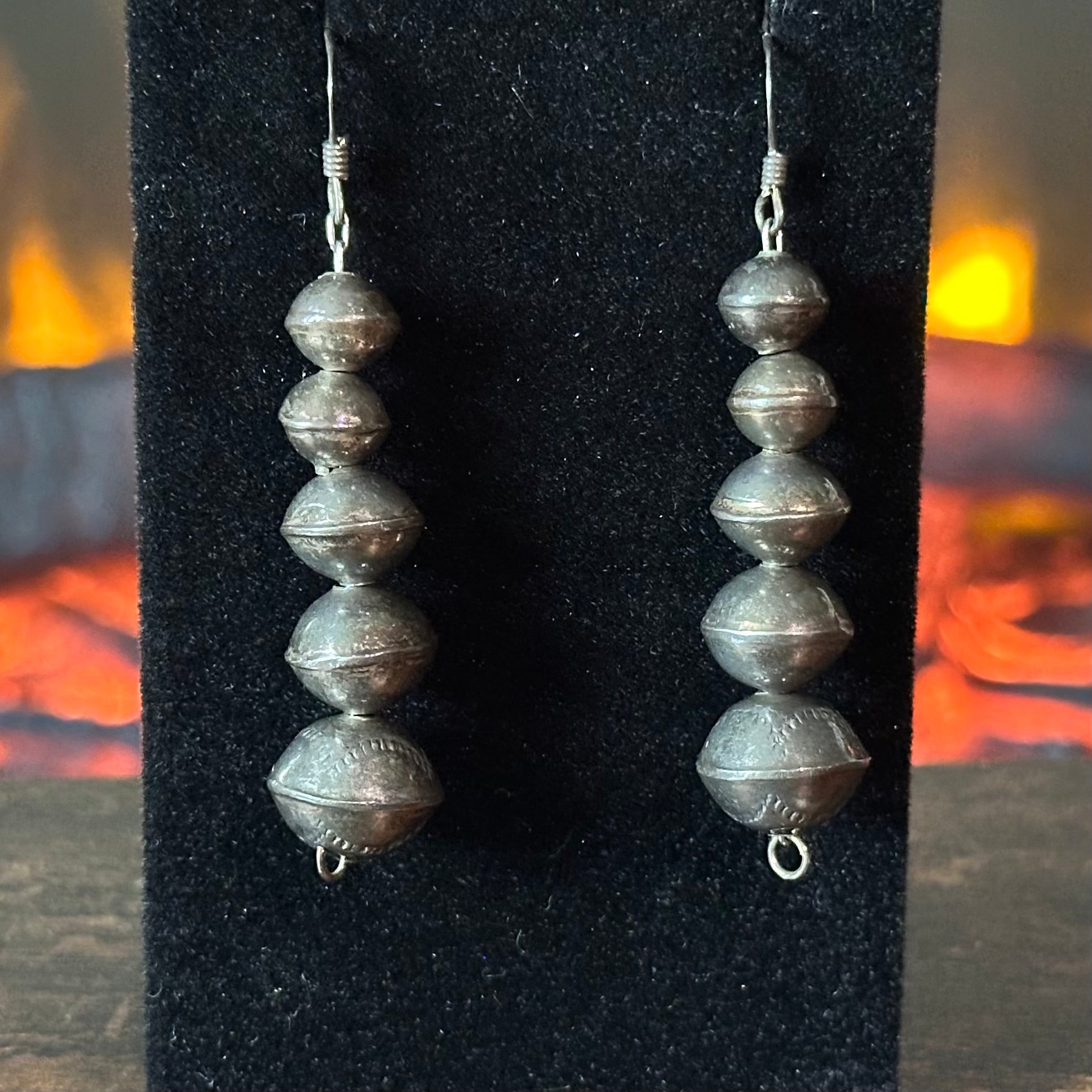 Vintage Handmade Stamped Sterling Pearl Earrings