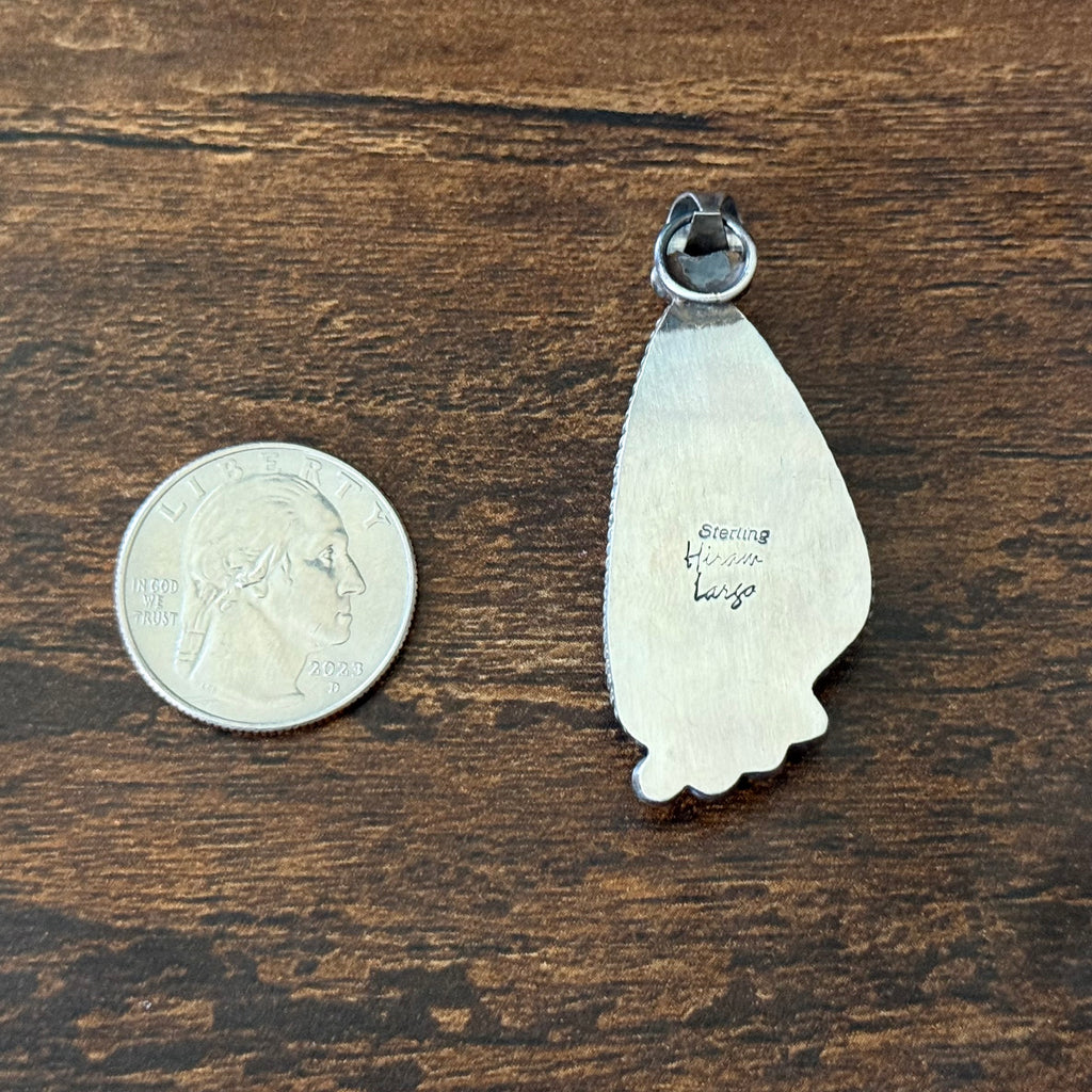 Navajo Hiram Largo Sonoran Gold Sterling Twist Wire Raindrop Pendant