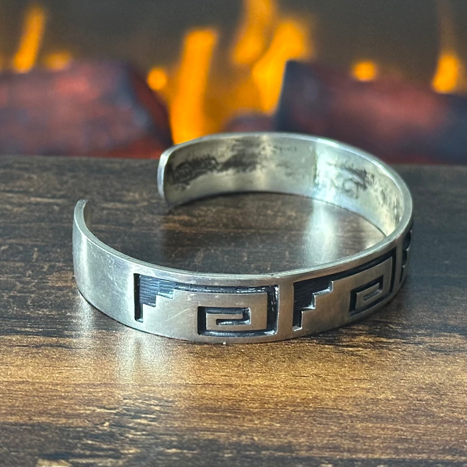 IY EY Signed Sterling Overlay Stacker Cuff