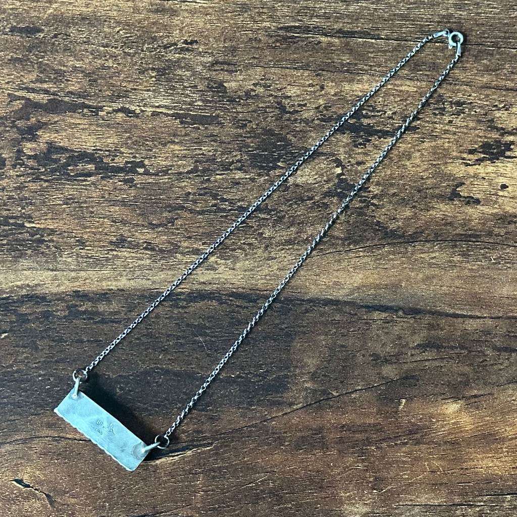 Navajo Steve Francisco Mine #8 Turquoise Sterling Bar Necklace