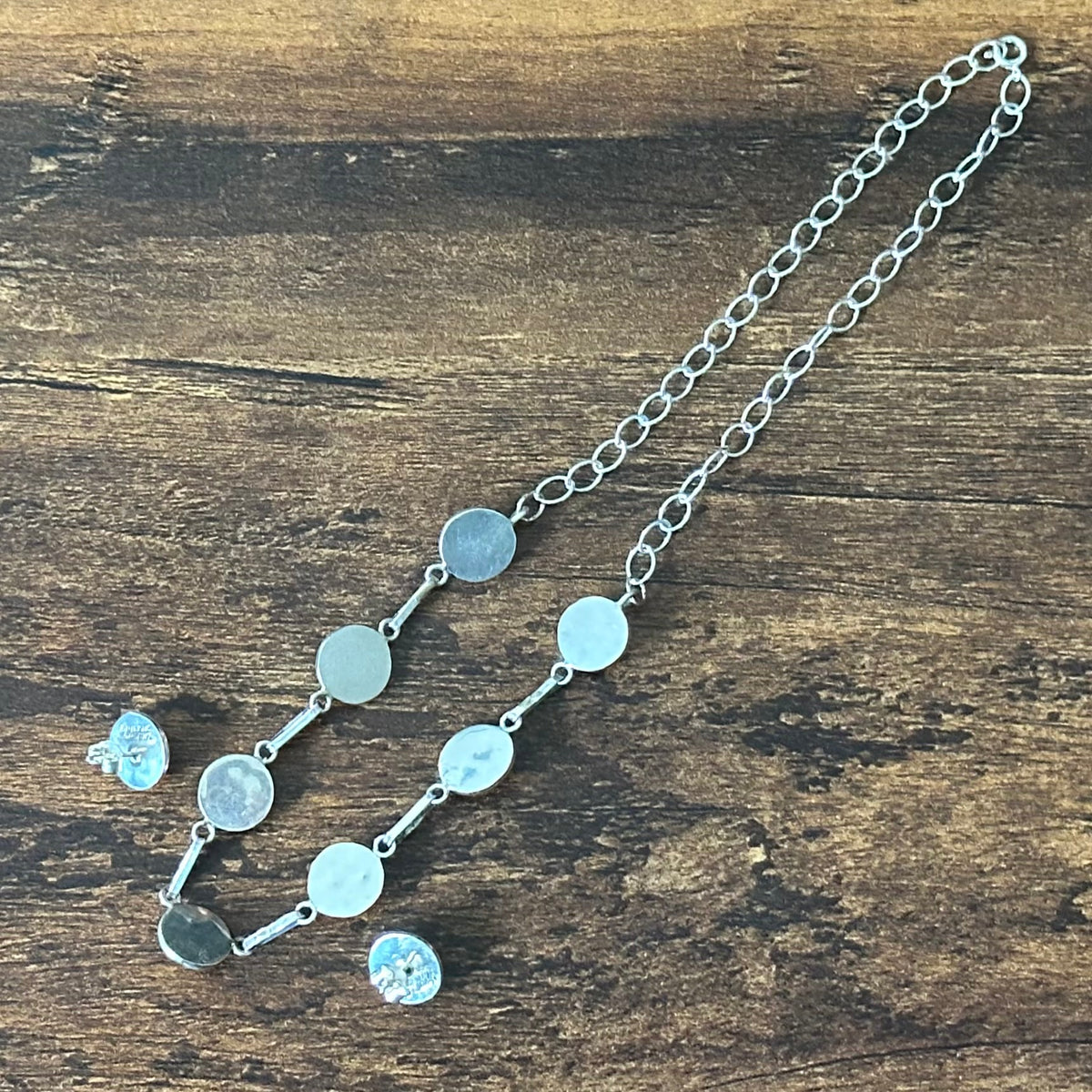 Navajo Martin Perry Spiny Oyster 7 Stone Sterling Shadowbox Station Necklace Earrings Set