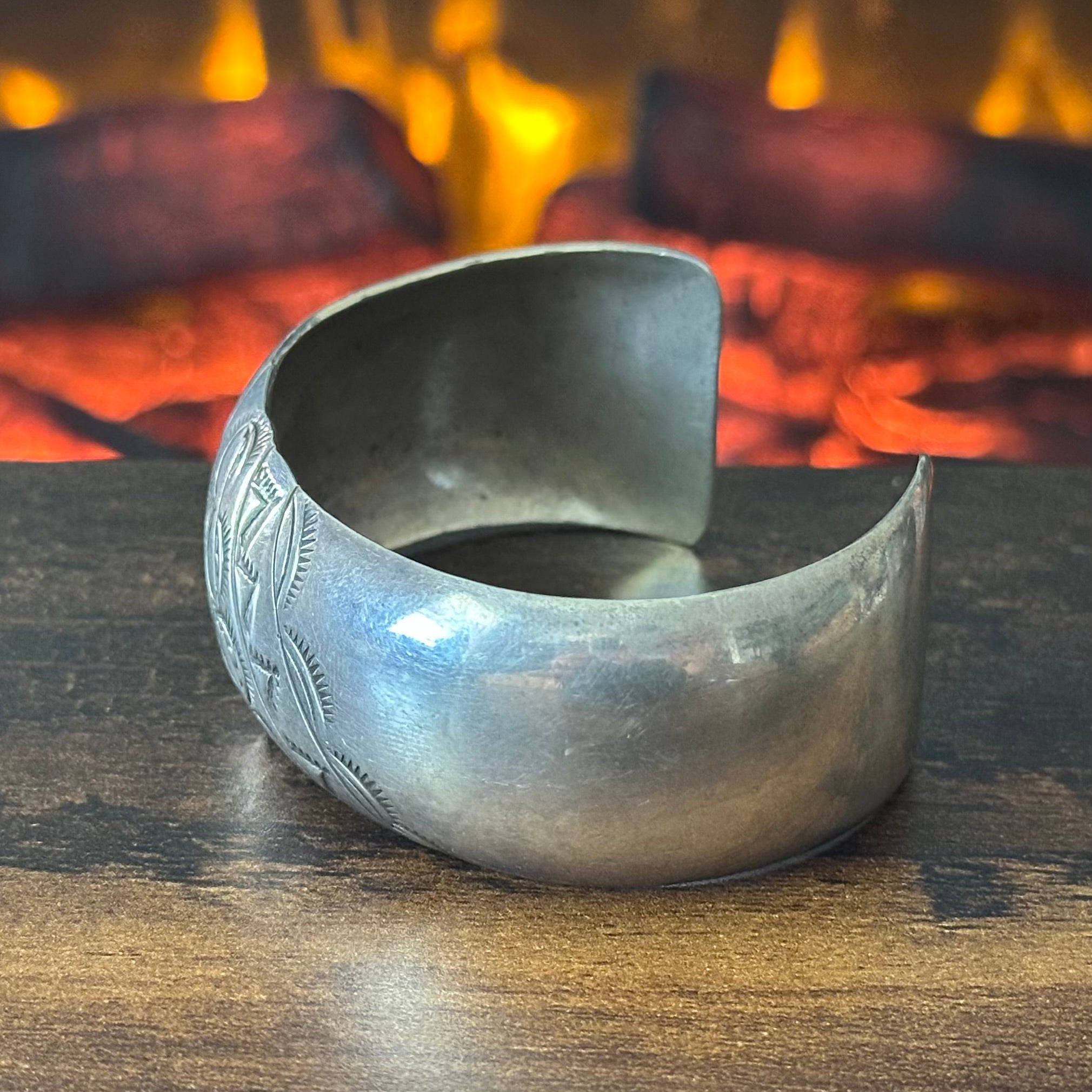 Mary-Rita Signed Sterling Hand Stamped Cuff