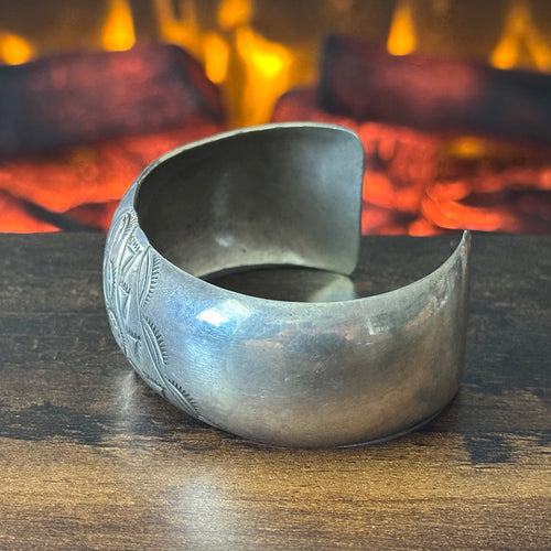 Mary-Rita Signed Sterling Hand Stamped Cuff