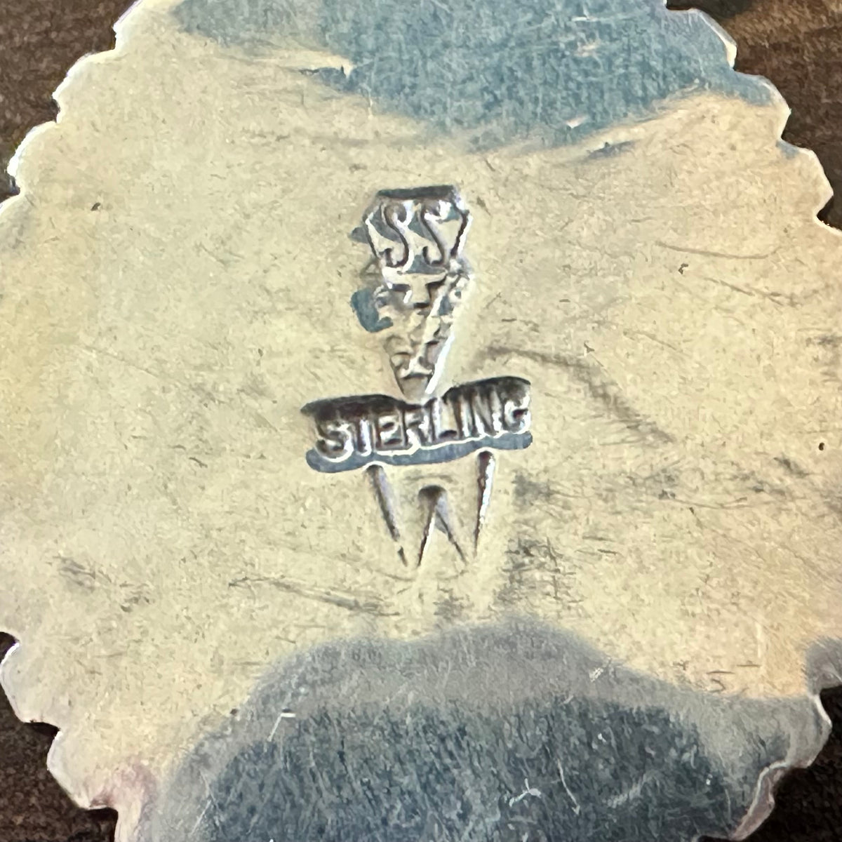 W Signed Supersmiths Inc. Turquoise Sterling Oval Inlay Pendant