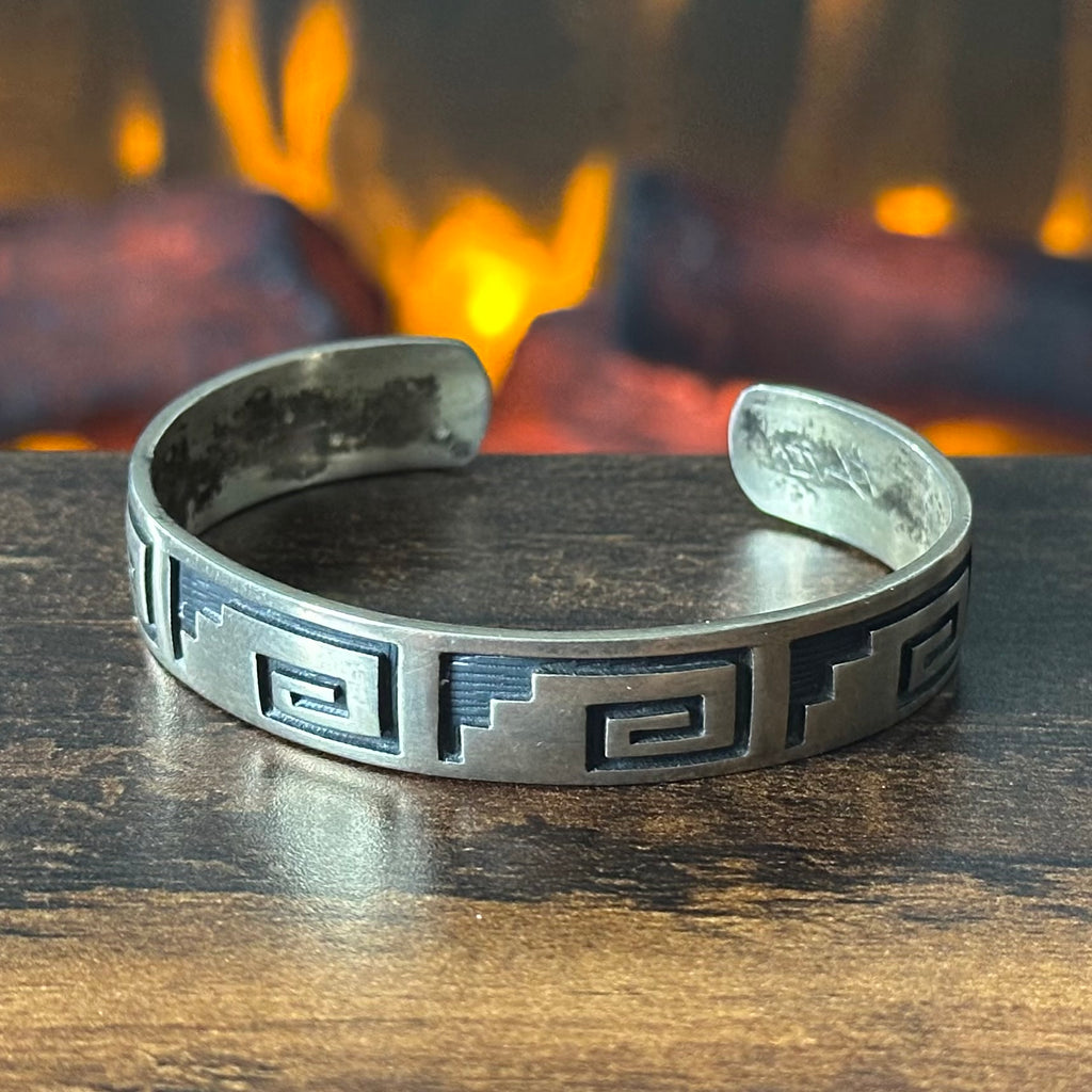 IY EY Signed Sterling Overlay Stacker Cuff