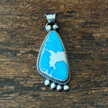 Navajo Hiram Largo Sonoran Gold Sterling Twist Wire Raindrop Pendant
