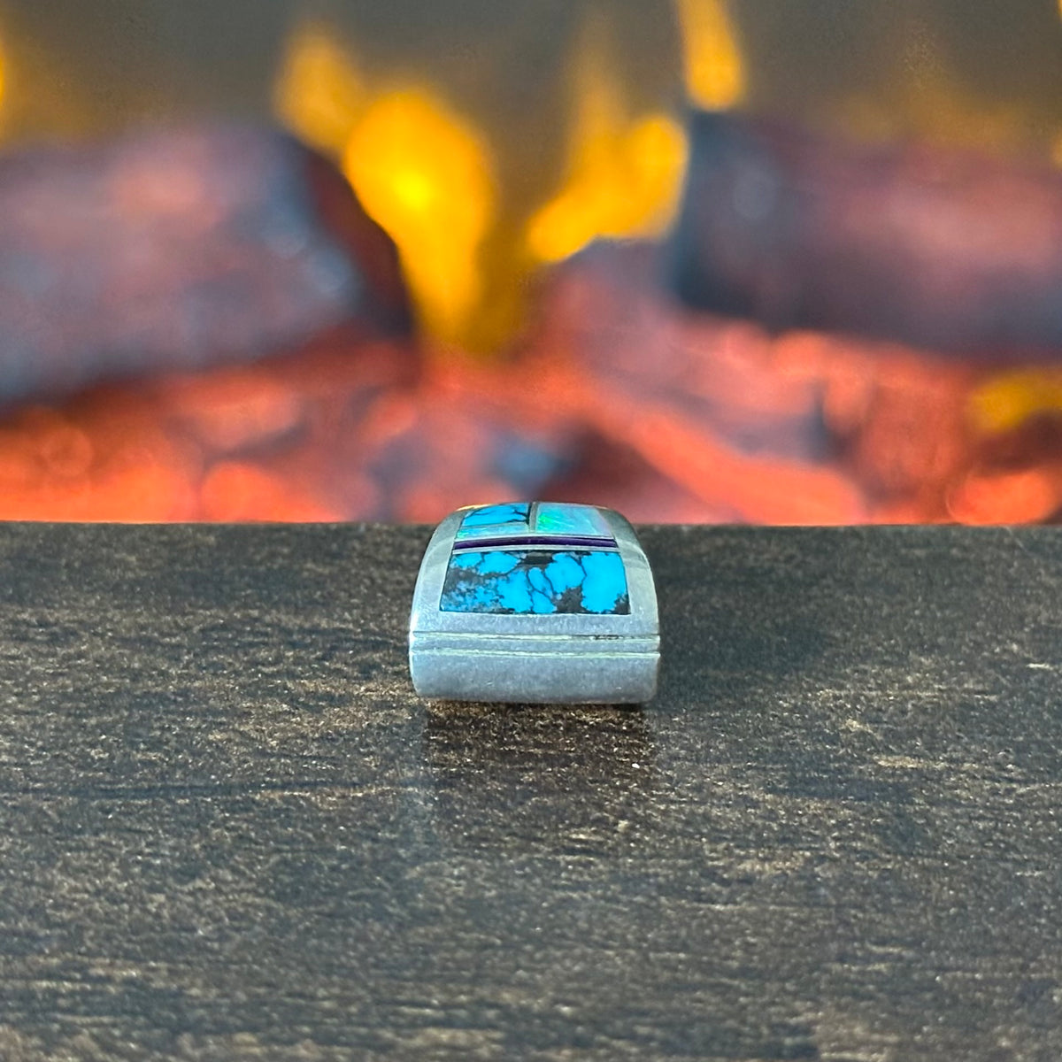 CSS Signed Turquoise Opal Sugilite Inlay Pendant