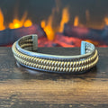 Navajo Tahe Signed 12k Gold Filled Sterling Twist Wire Cuff