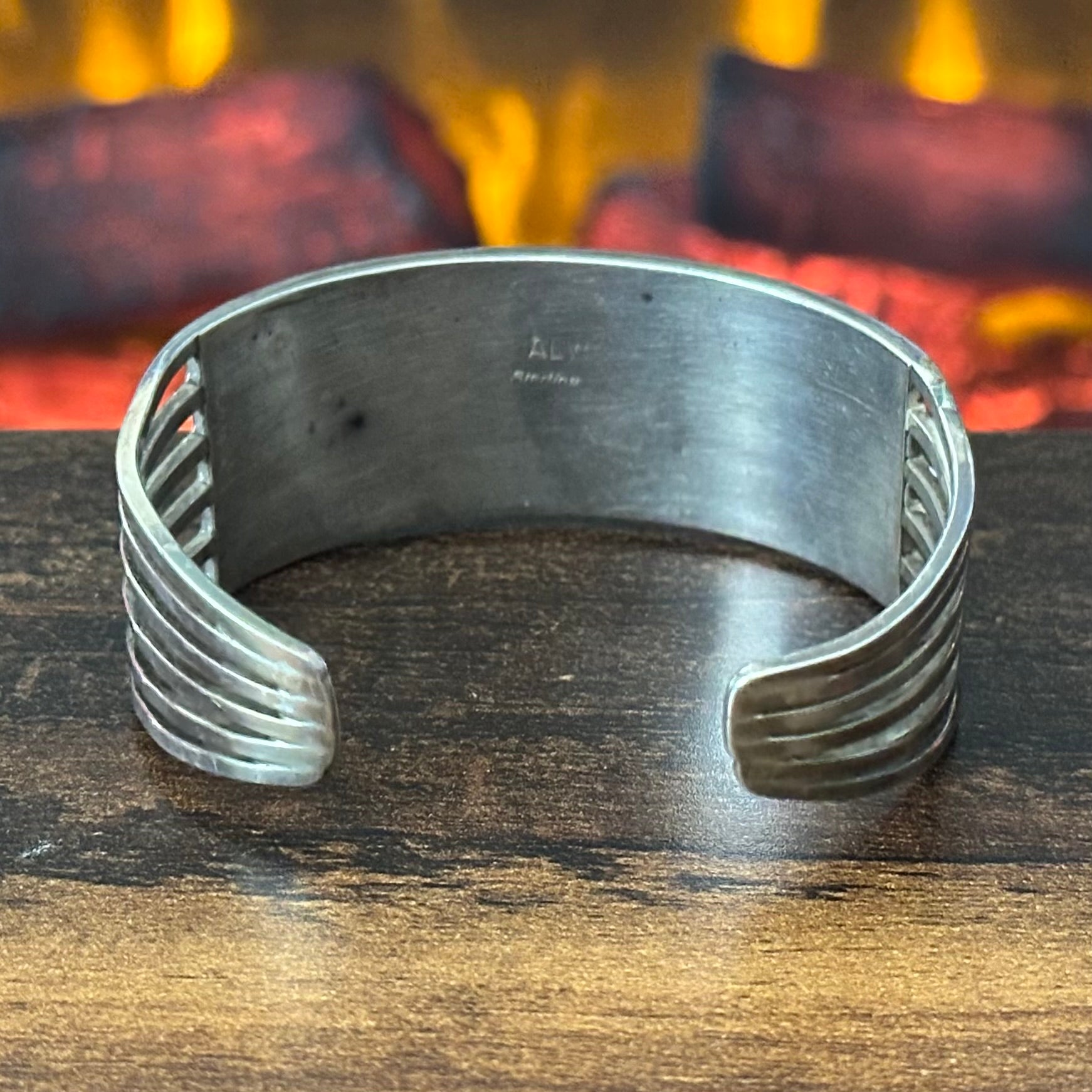 Zuni Anson & Leticia Wallace Turquoise 40 Stone Sterling 6 Shank Inlay Cuff