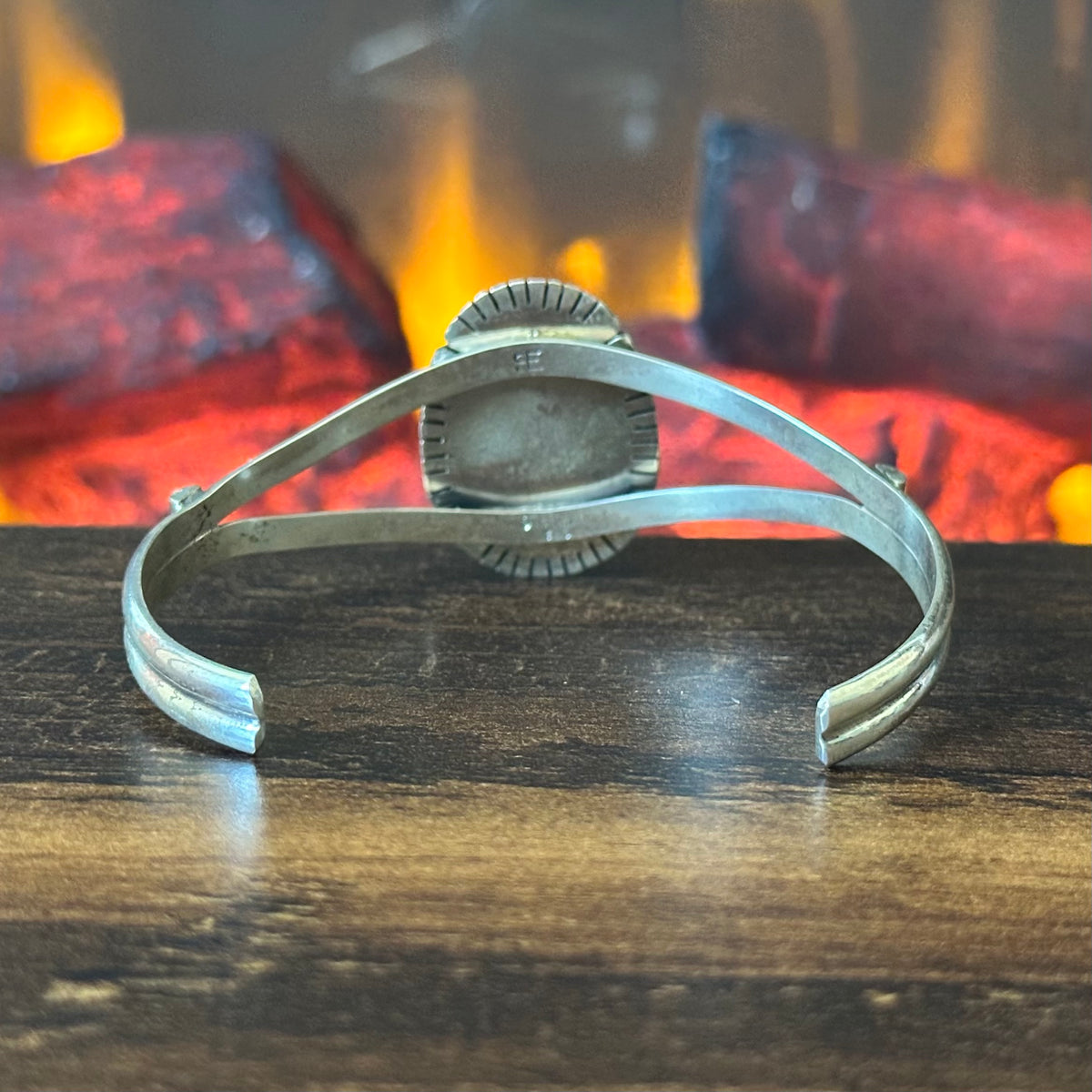 Navajo Samson Etsitty Golden Hills Turquoise Sterling Dual Shank Cuff