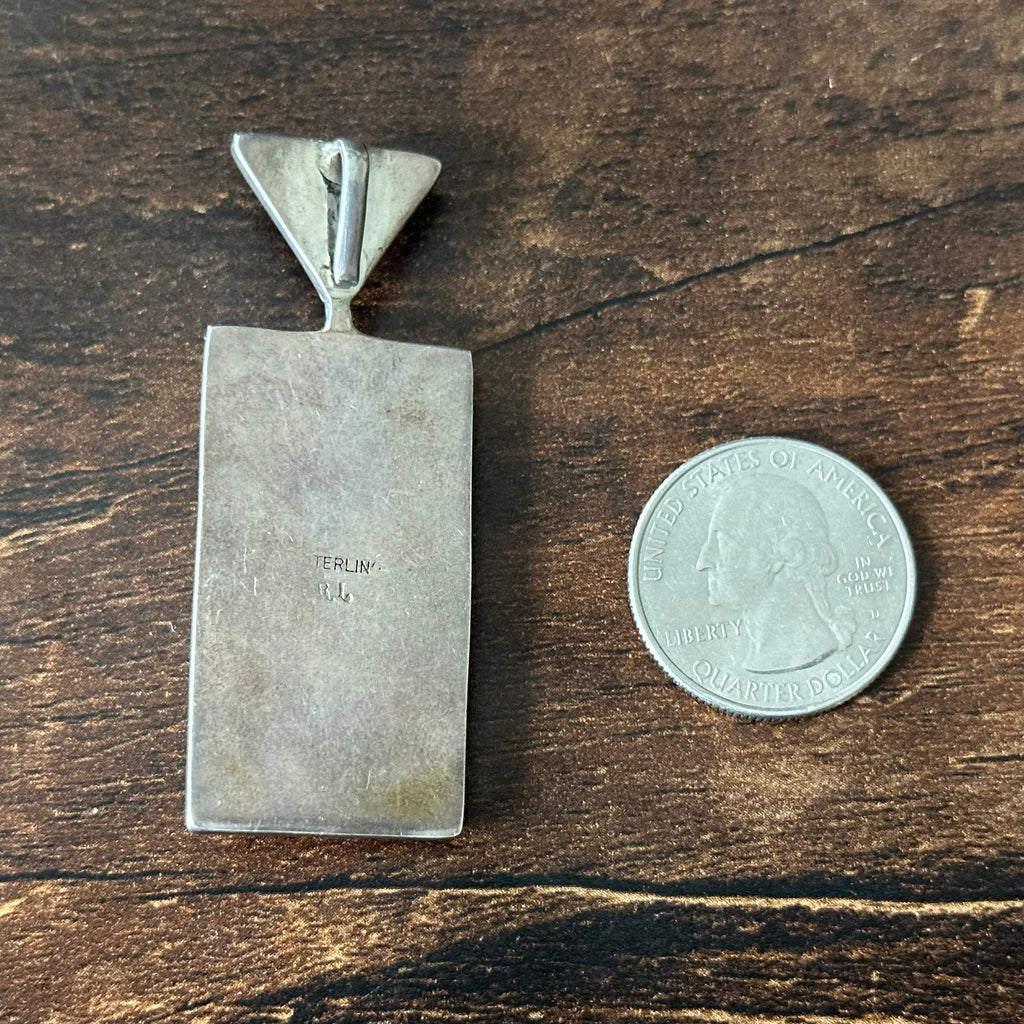 RL Signed Opal Sterling Inlay Pendant