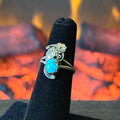 JJ Signed Turquoise Floral Leaf Ring