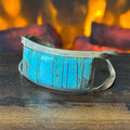 Navajo Brandon Etsitty Turquoise Sterling Twisted Shank Inlay Cuff