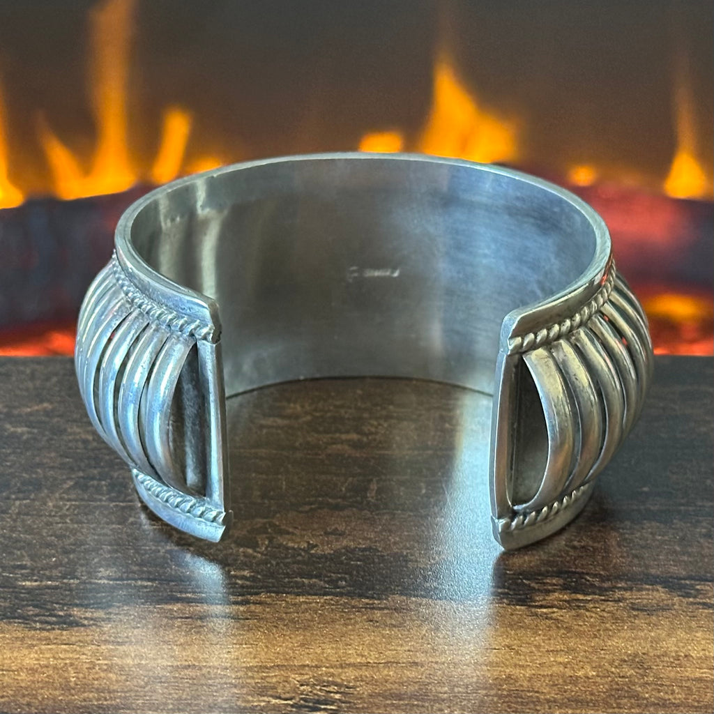 F Signed Sterling Twist Wire Statement Cuff