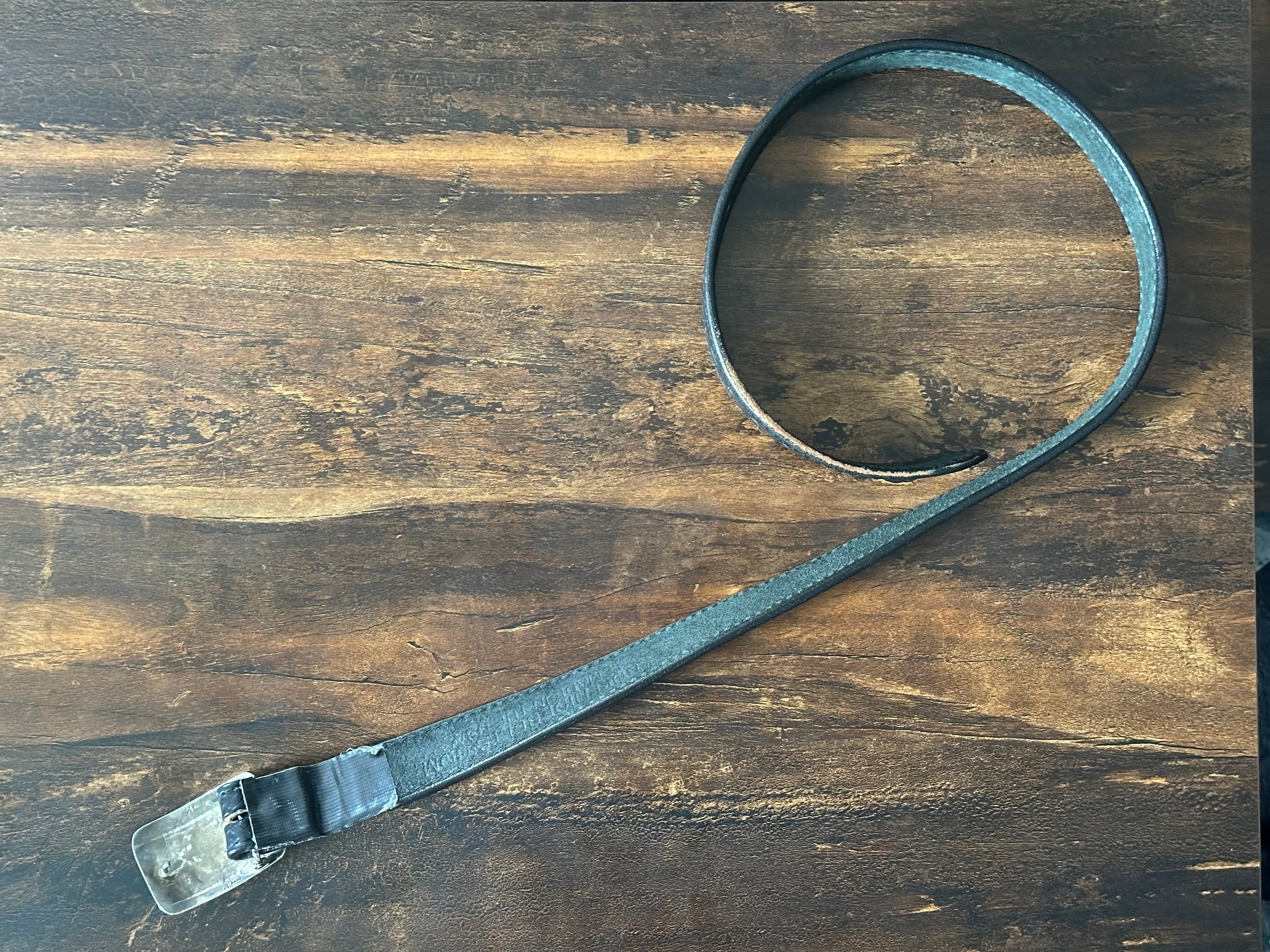 M Signed Sterling Overlay Storyteller Corn Leather Belt