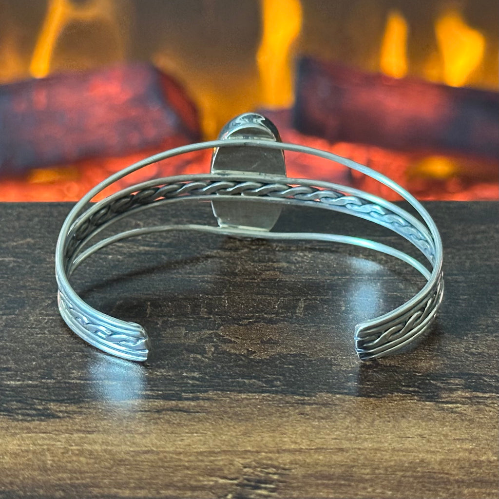 Azurite Sterling Twisted Rope Cuff