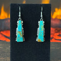 Navajo Steve Francisco Mine #8 Turquoise Sterling Inlay Dangle Earrings