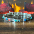 Navajo Calvin Begay Turquoise Lapis Spiny Oyster Malachite Sterling Inlay Bracelet