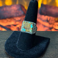 Navajo Trevor Jack Mine #8 Turquoise Sterling Square Ring