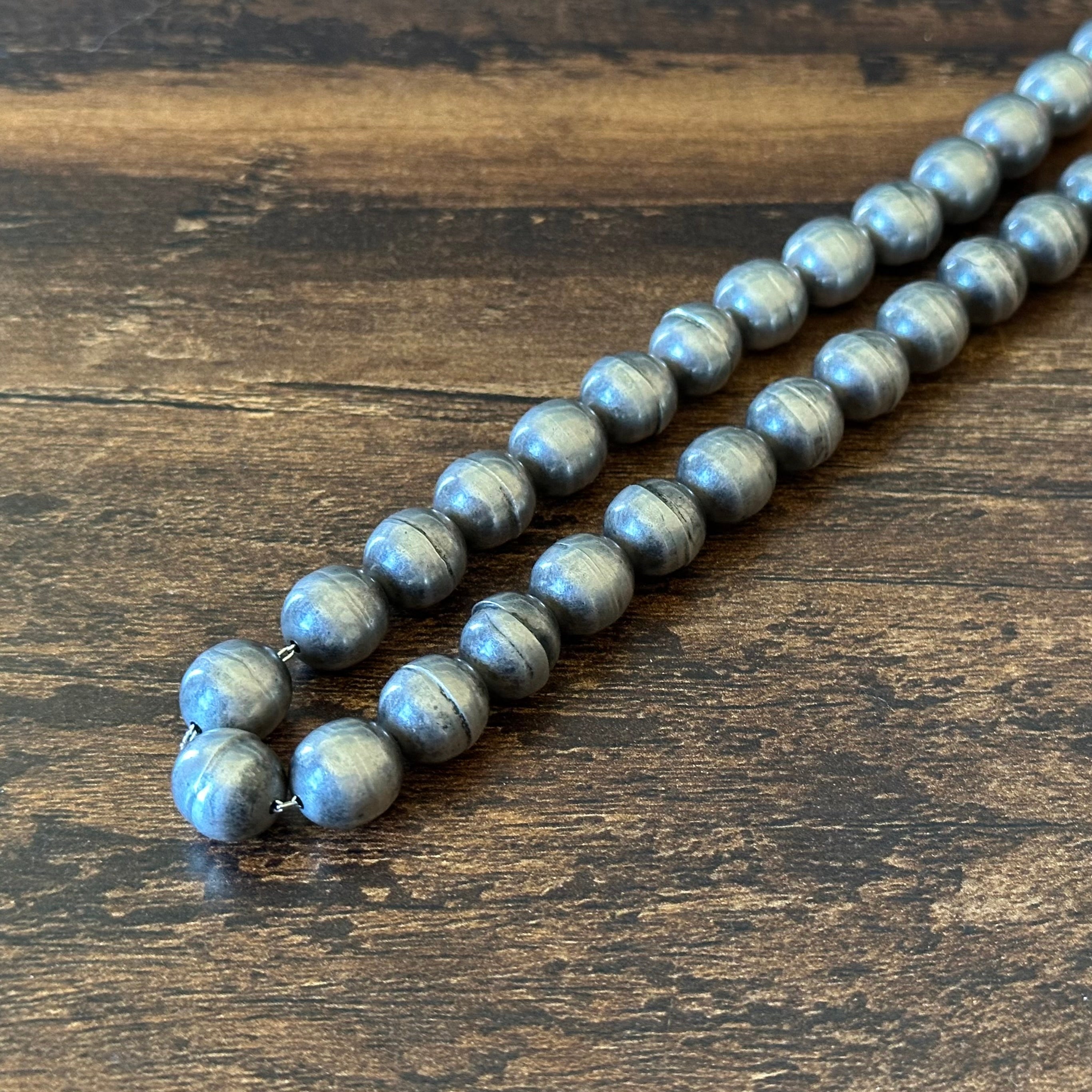 Vintage Hand Soldered Sterling Bench Bead Necklace
