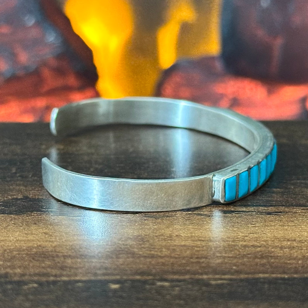 Turquoise 15 Stone Sterling Inlay Stacker Cuff
