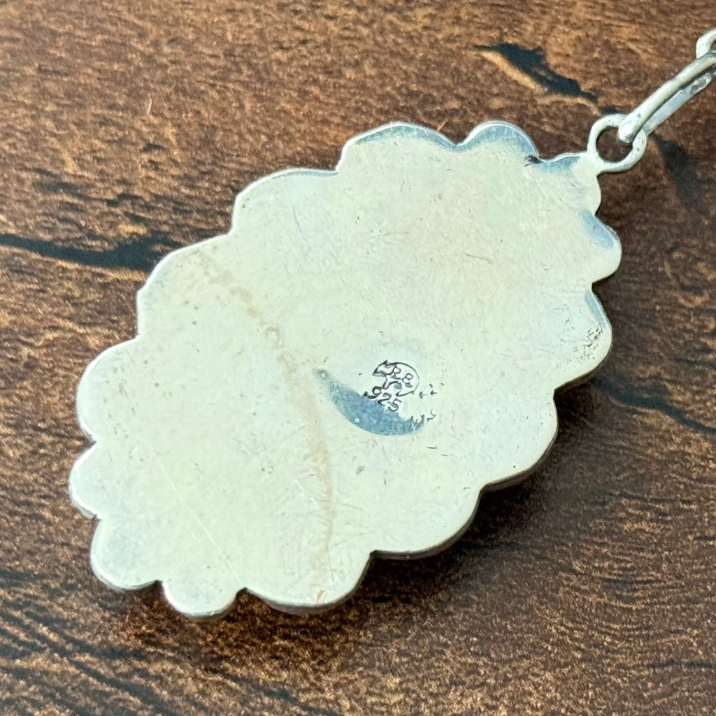 Running Bear Trading Turquoise 10 Stone Sterling Hand Stamped Twist Wire Bezel Lariat